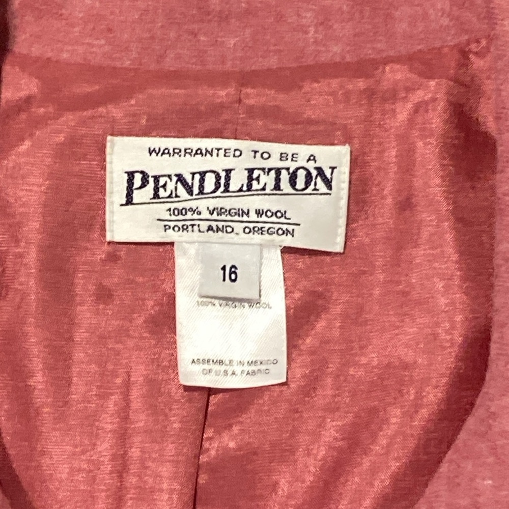 Pendleton Pink Button Up Wool Blazer 16 - image 6